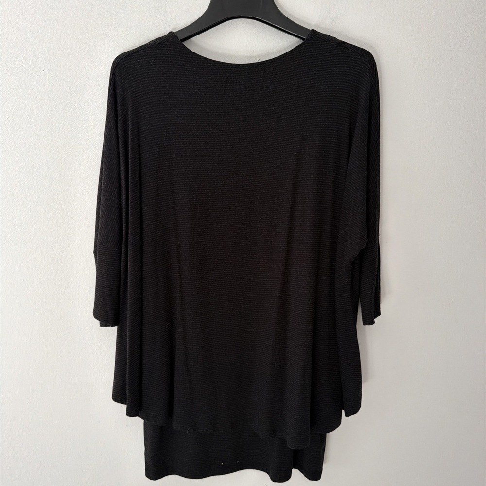 Shannon Passero Medium Black Fine‎ Stripe Layered Jersey Tunic Dress Top NWT - Picture 6 of 11
